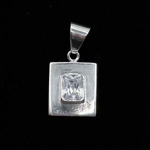 VINTAGE Sterling Silver & Crystal Pendant